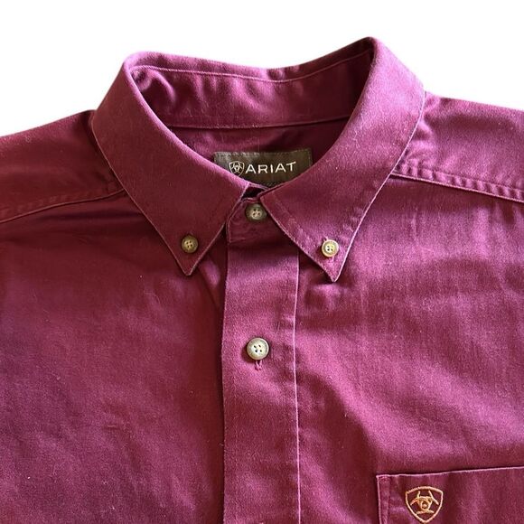 Ariat Men's Burgundy Shirt - Picture 1 of 6
